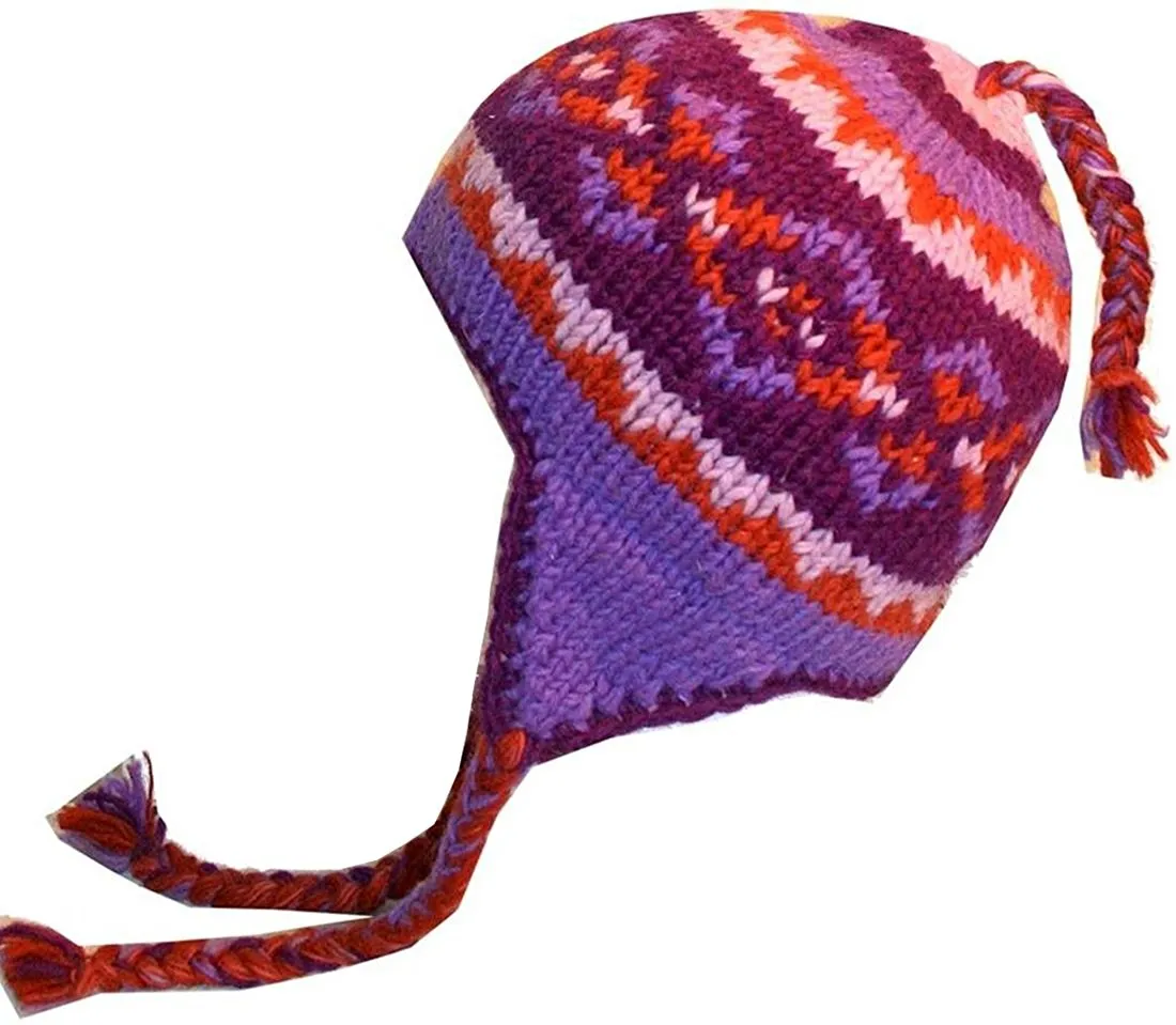 146 H Himalayan Wool Sherpa Hand Knitted Wool Warm Beanie Hat