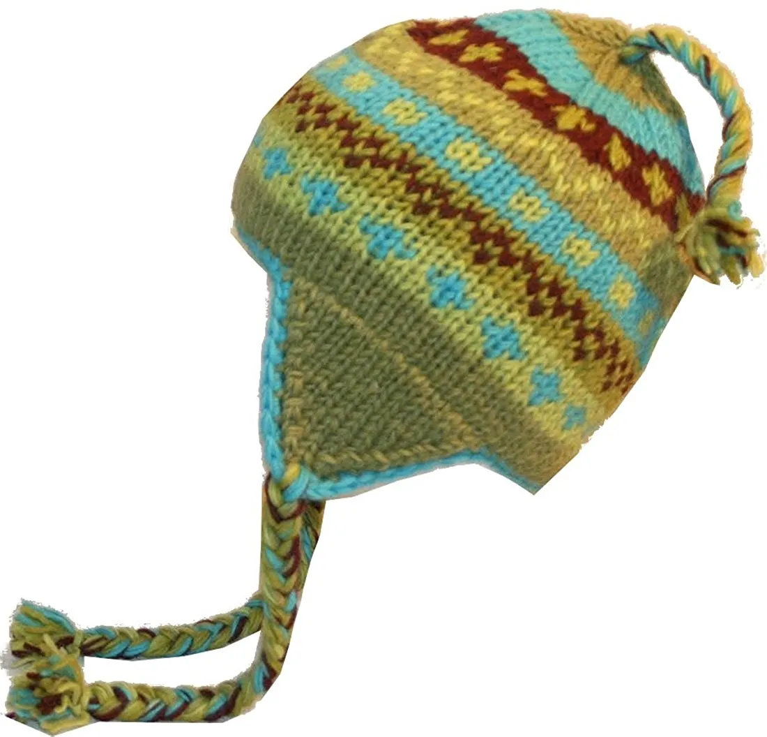 146 H Himalayan Wool Sherpa Hand Knitted Wool Warm Beanie Hat