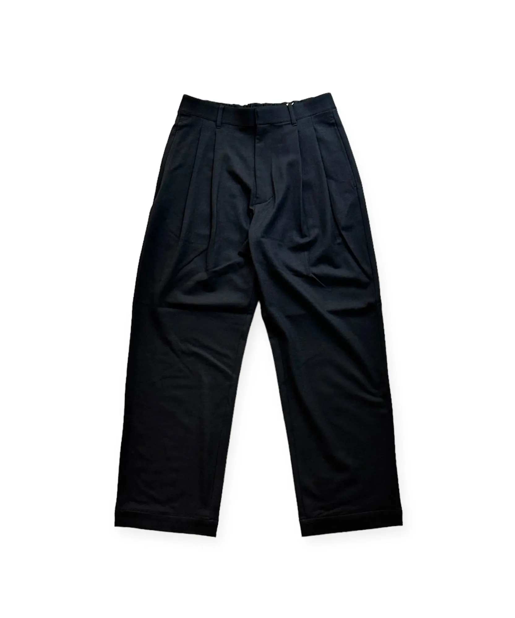 36G Wool Easy Trousers "BLACK"