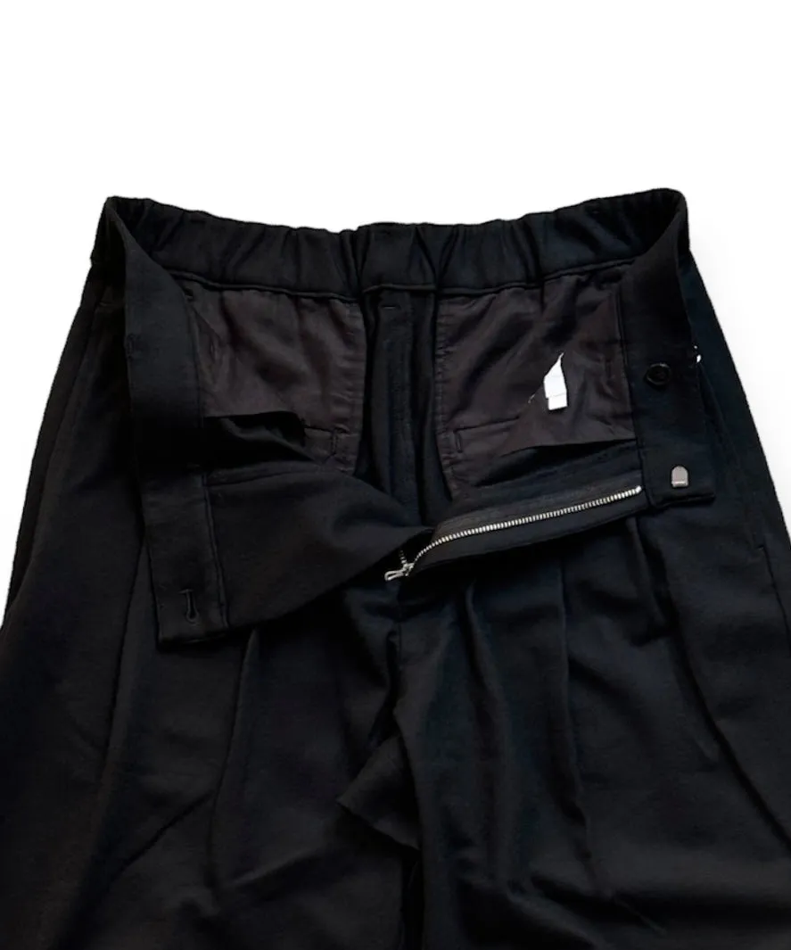 36G Wool Easy Trousers "BLACK"