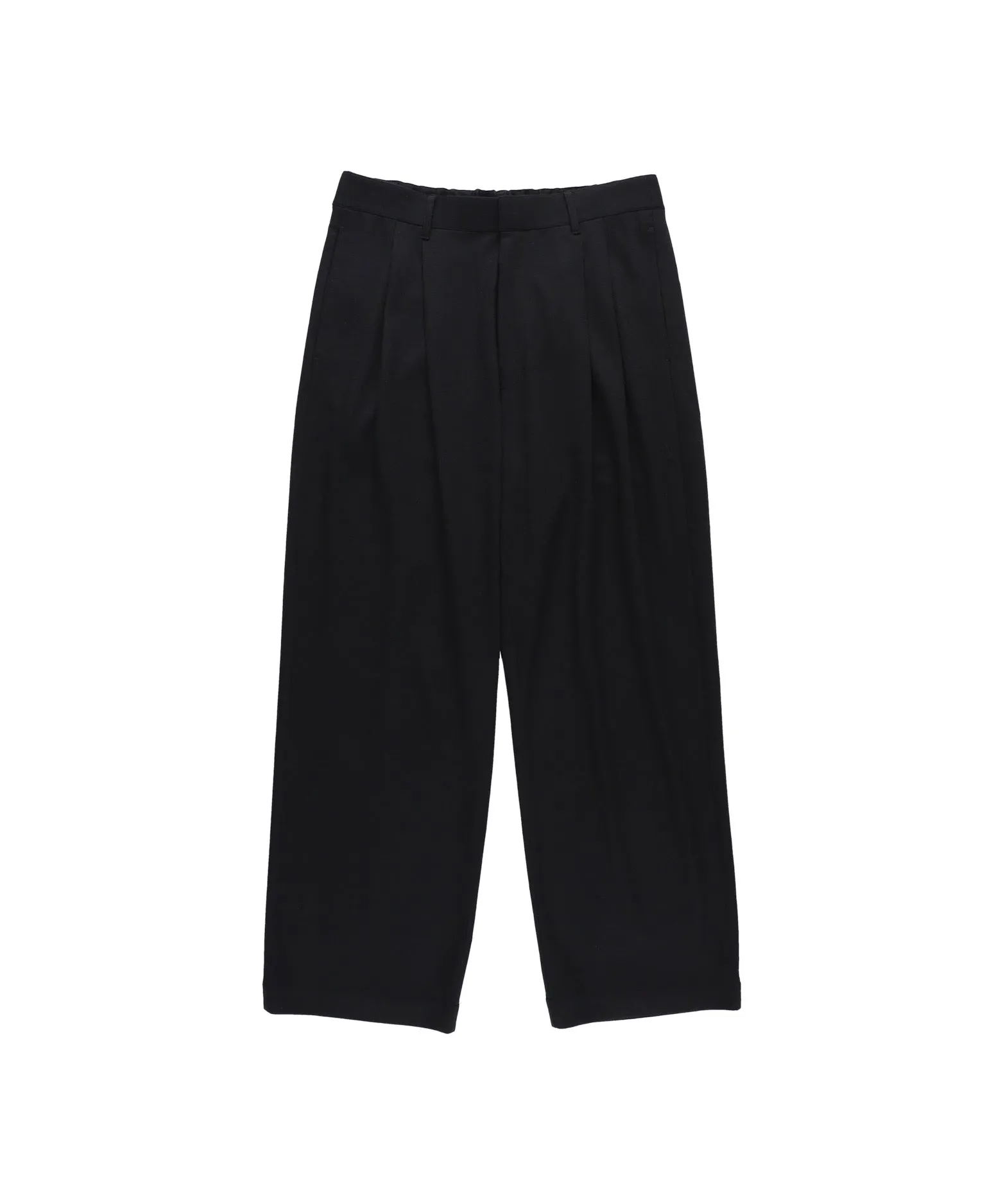 36G Wool Easy Trousers "BLACK"