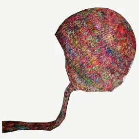 704 Fuzzy Himalayan Raw Silk Knit Fleece lined Multi-colored Beanie