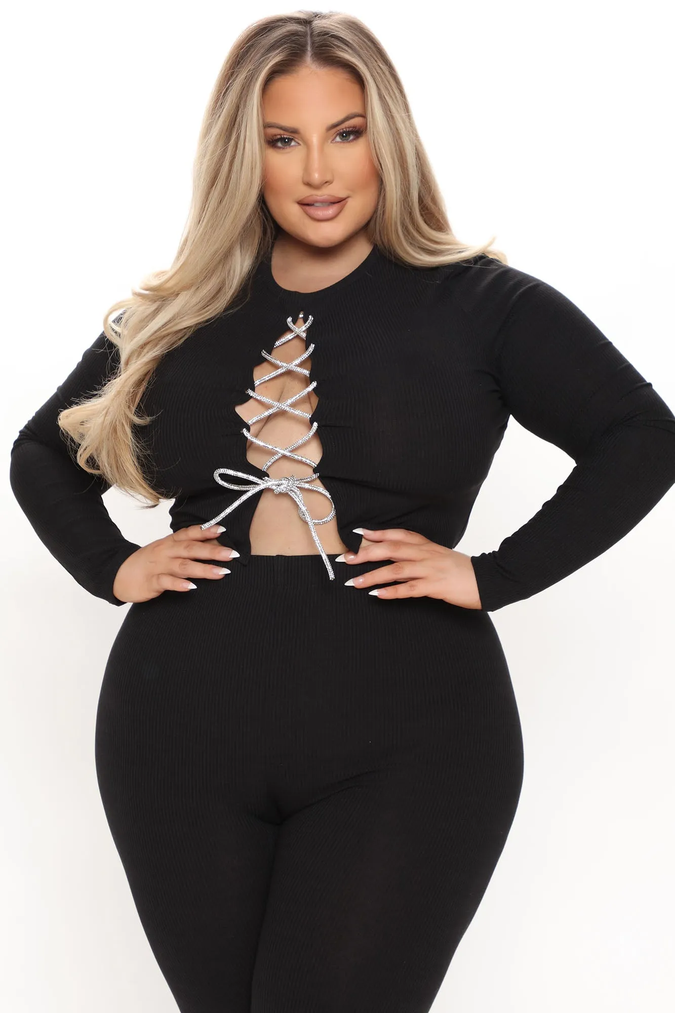 A Little Glam Legging Set - Black