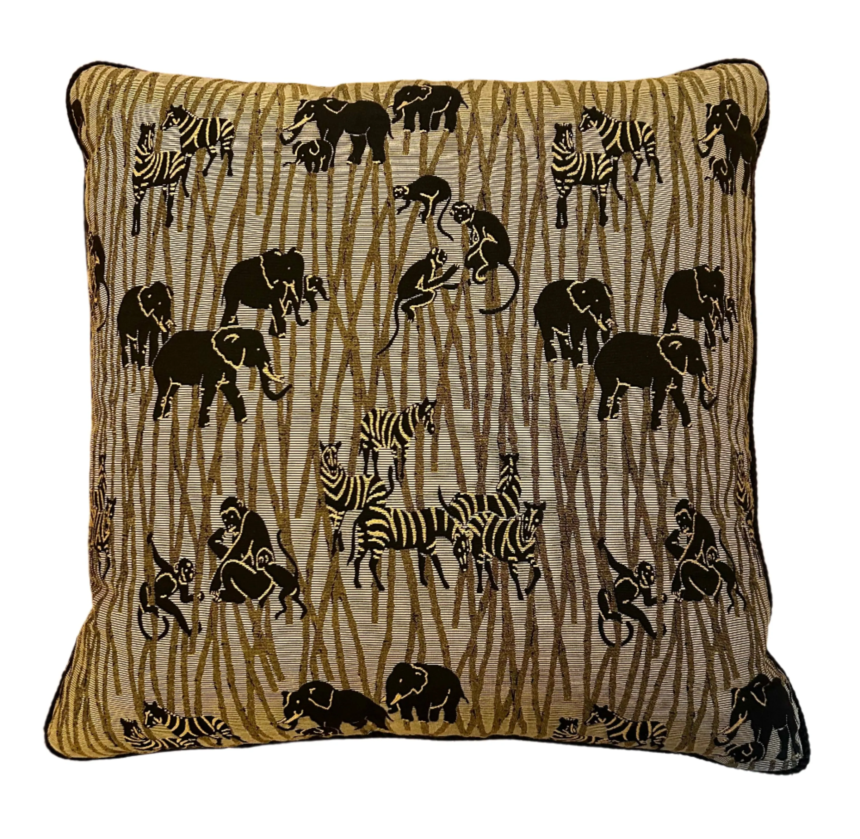Accent Pillow, African Theme, Brown, Stripes, Square, Down Filled