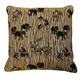 Accent Pillow, African Theme, Brown, Stripes, Square, Down Filled