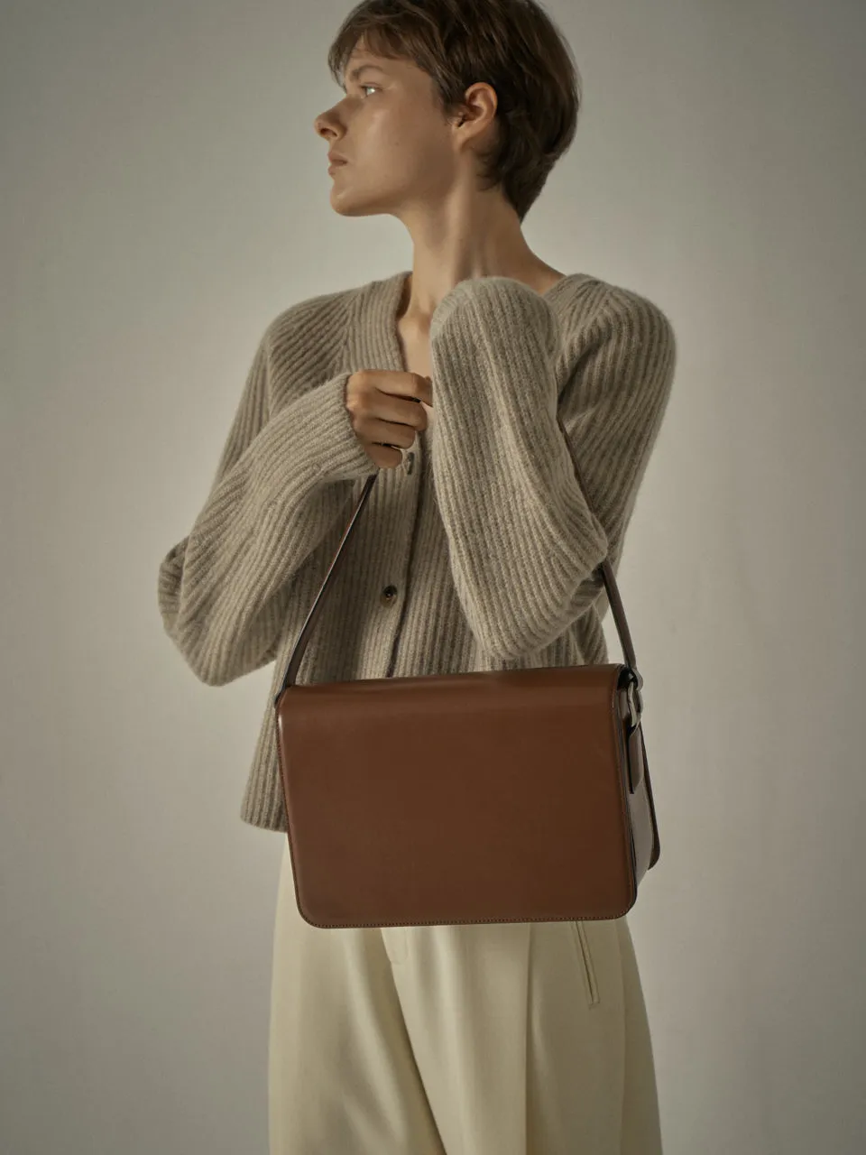 Alpaca Cropped Cardigan - Oatmeal