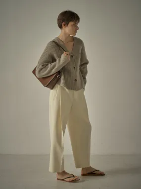 Alpaca Cropped Cardigan - Oatmeal