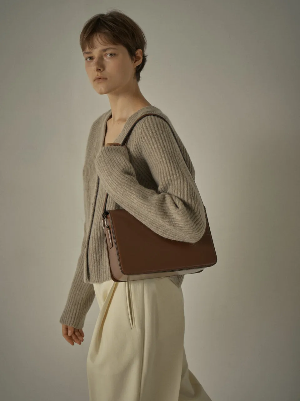 Alpaca Cropped Cardigan - Oatmeal