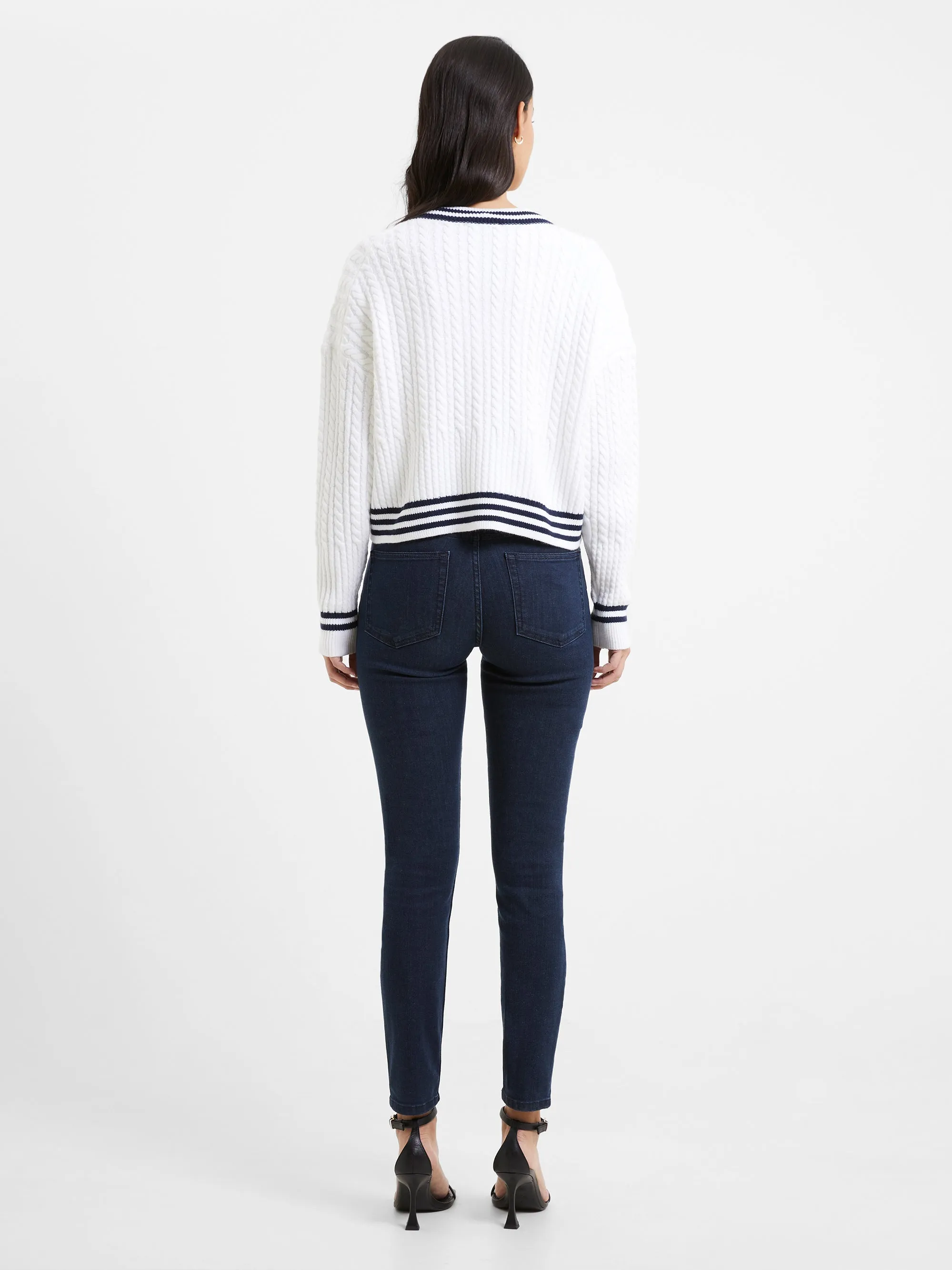 Babysoft Cable Knit V Neck Sweater