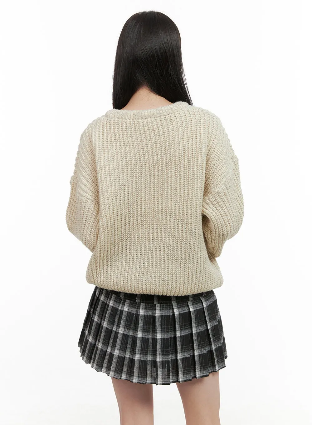 Basic Crew Neck Long Sleeve Knit OS411
