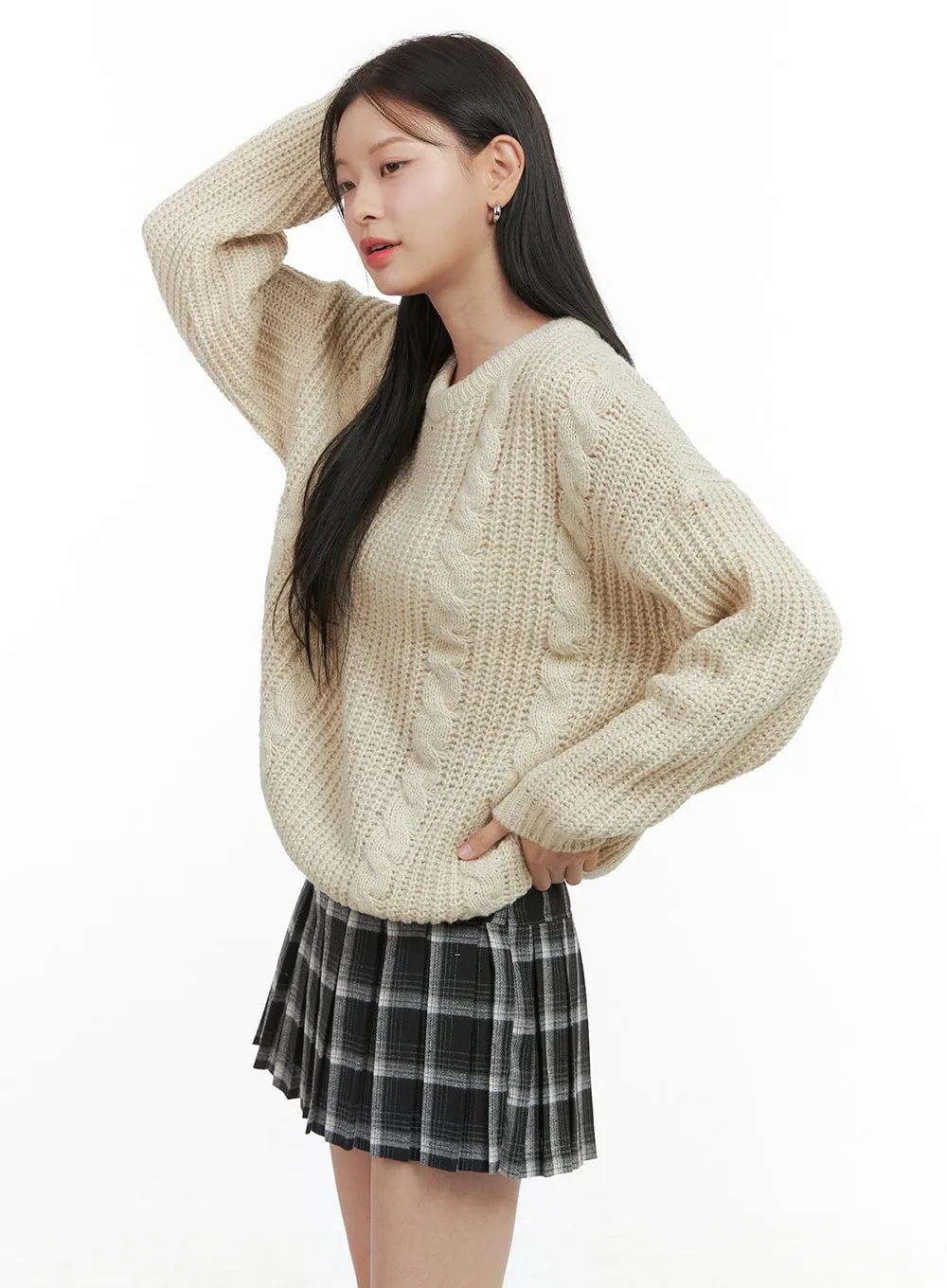 Basic Crew Neck Long Sleeve Knit OS411