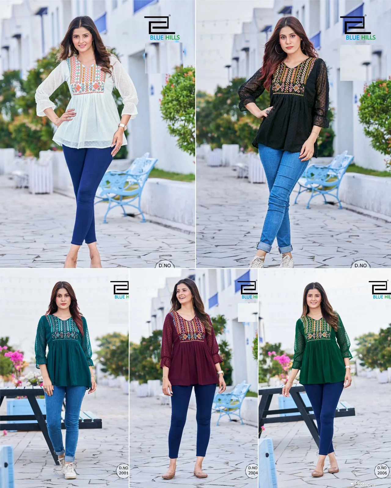 Blue Hills Charming 3.0 Short Tops In Heavy Embroidery Multi Color (549x06)