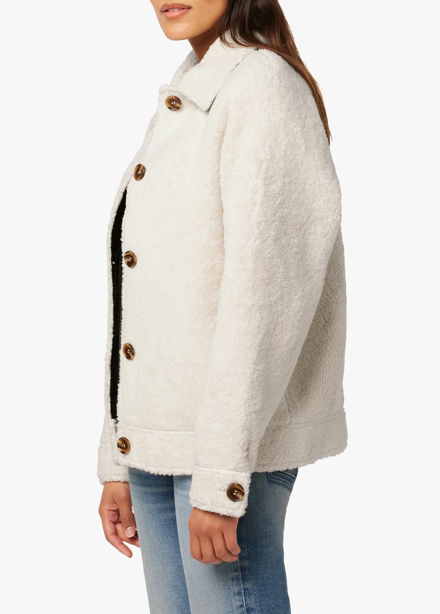 BOBBIE BUTTON UP SHERPA JACKET