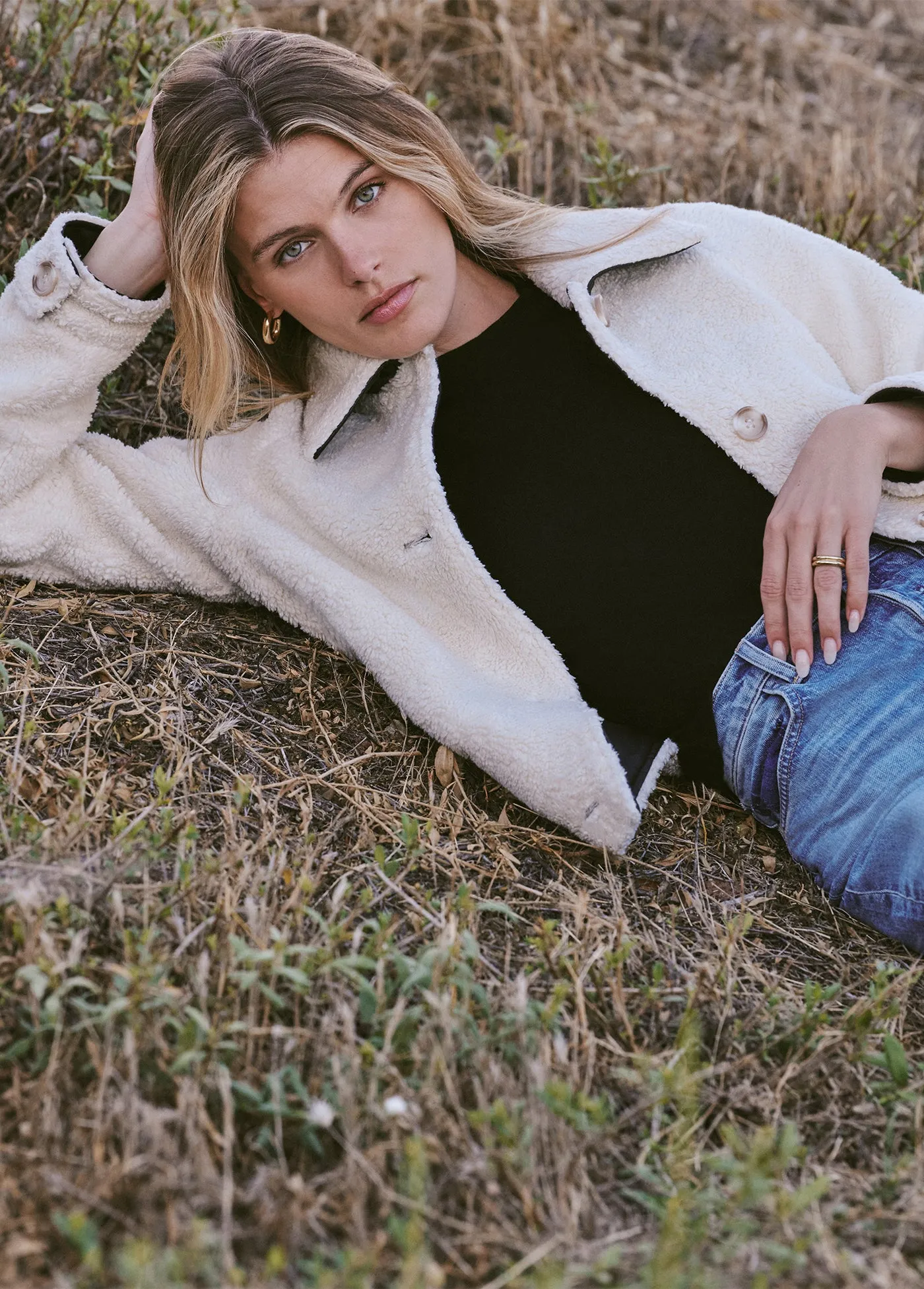 BOBBIE BUTTON UP SHERPA JACKET