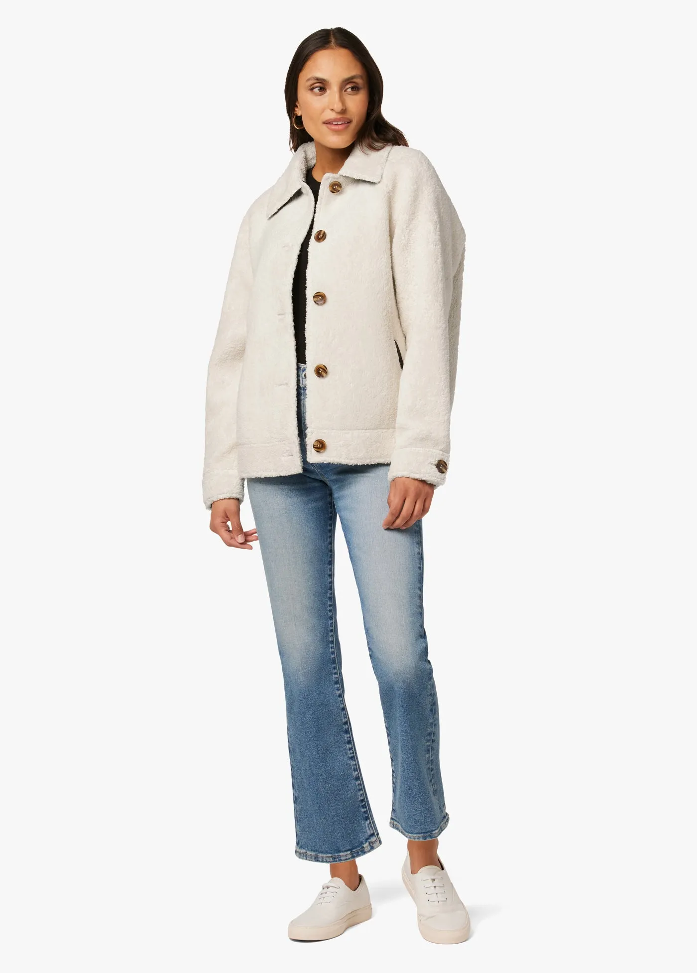 BOBBIE BUTTON UP SHERPA JACKET