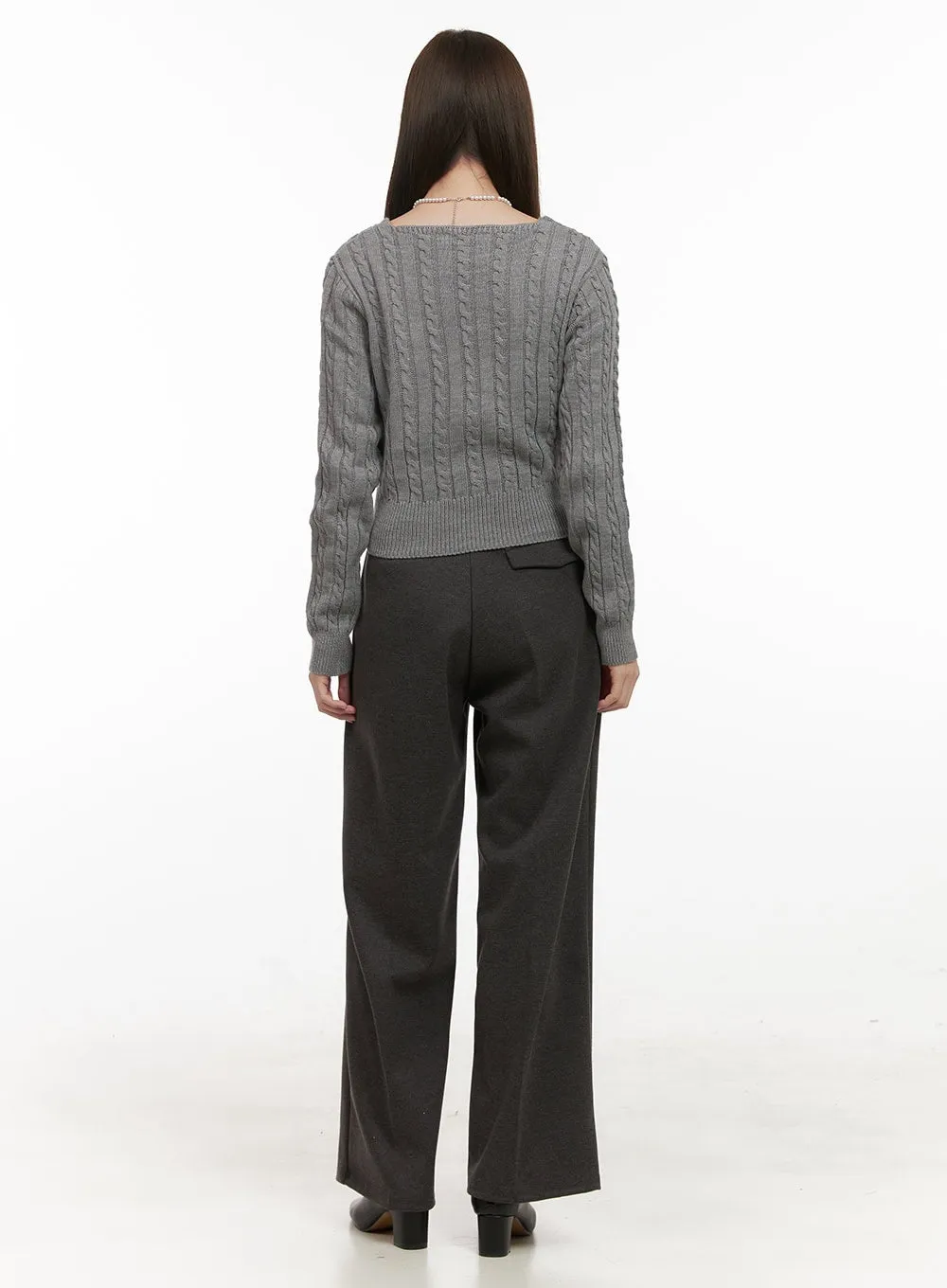 Cable Knit Button Detail Sweater OD412