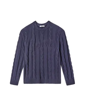 Cable-Knit Crewneck Sweater