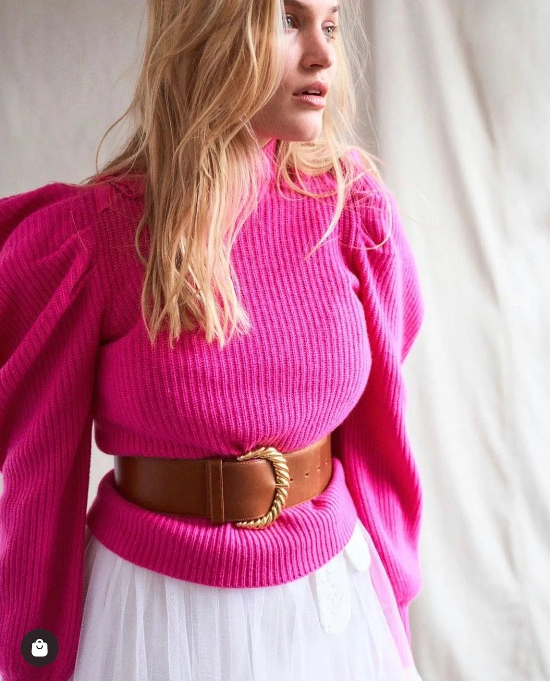Cashmere Jumper Potter in Electric Pink