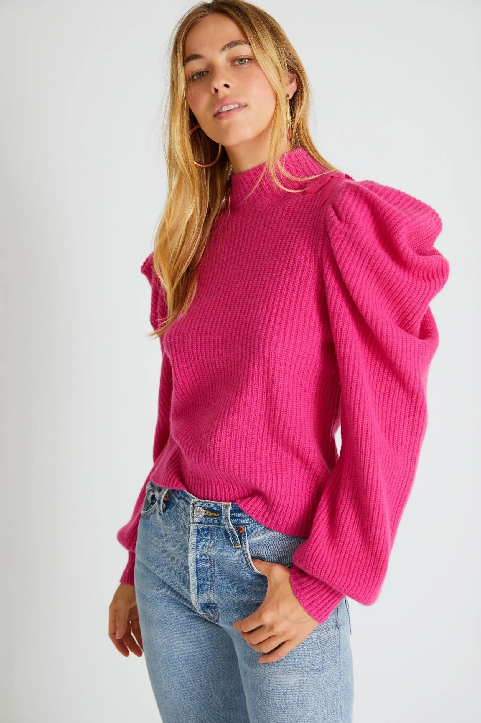 Cashmere Jumper Potter in Electric Pink