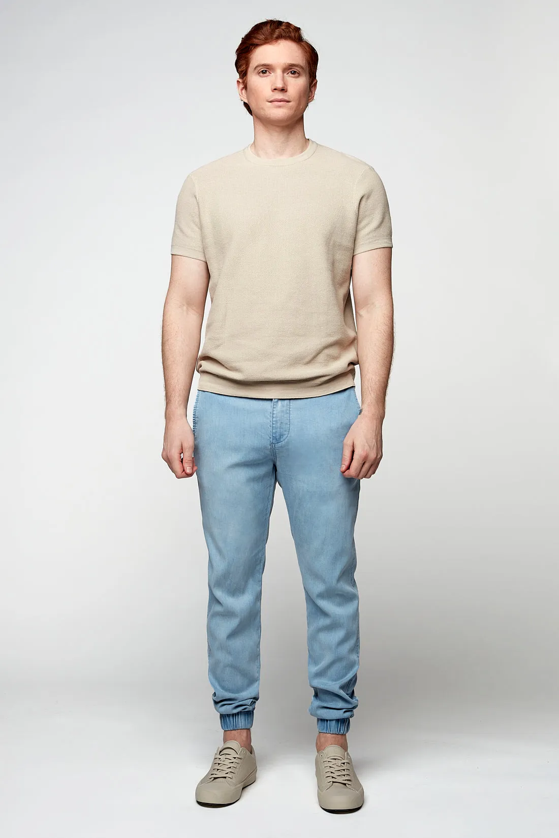 COOPER -  Slim Fit Chino Jogger - Light Blue Bleach