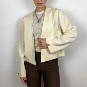 Cropped Cream Blazer - MEDIUM