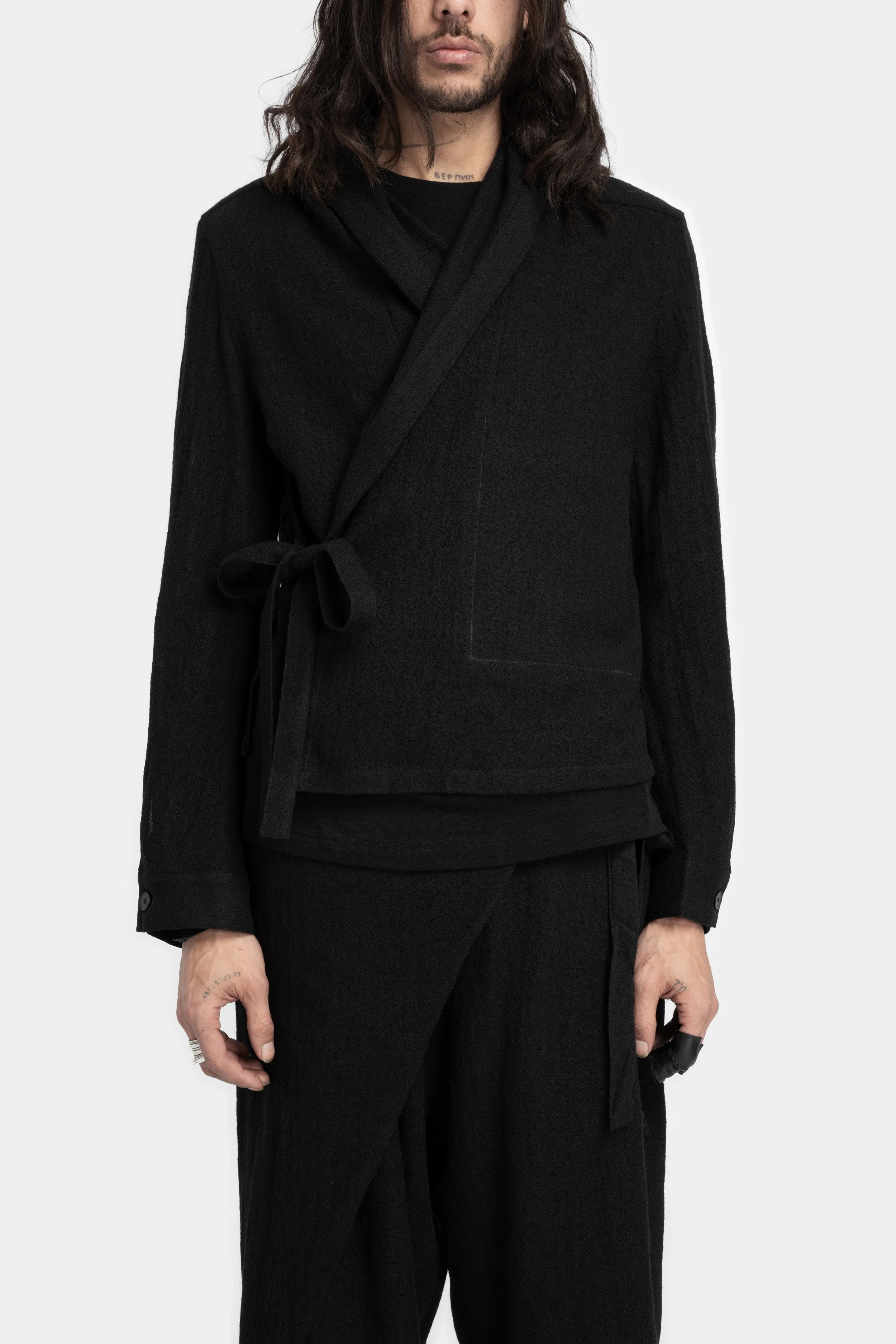 Cropped drawstring trousers, Ivy green