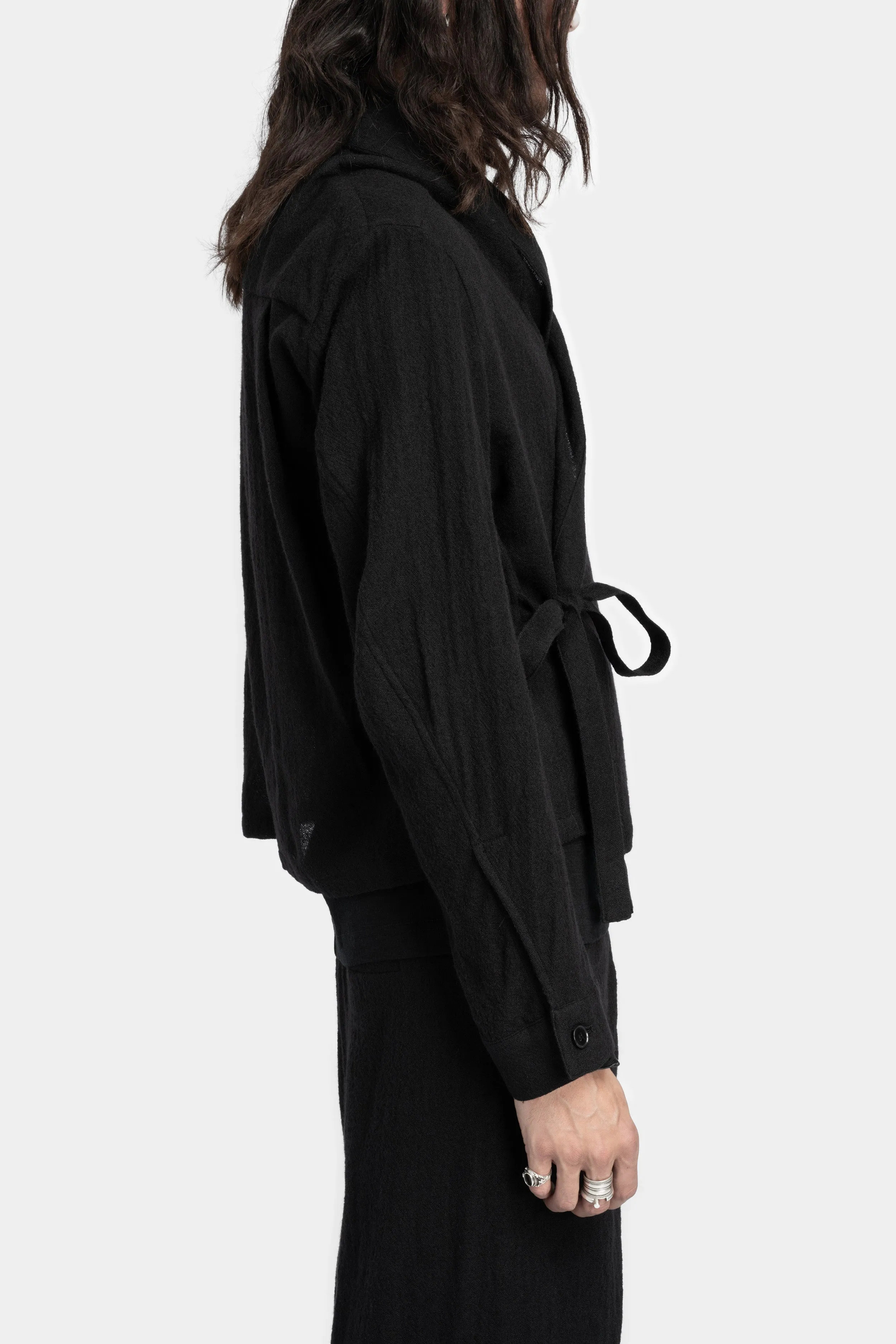 Cropped drawstring trousers, Ivy green
