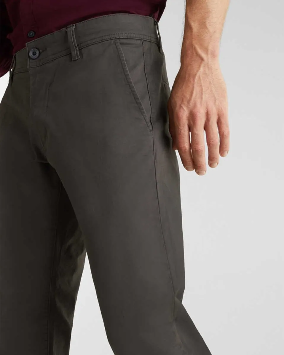 Esprit° Stretch chinos in stretch cotton dark grey