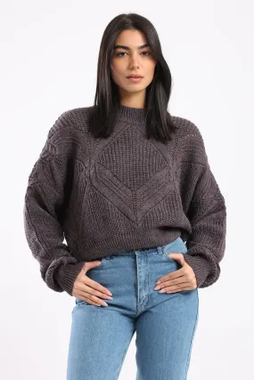 FUZZY KNIT SWEATER - LILAC