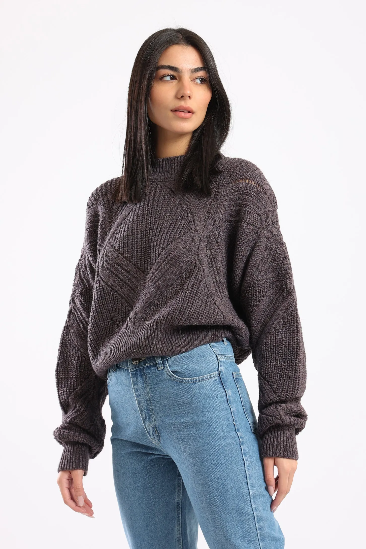 FUZZY KNIT SWEATER - LILAC