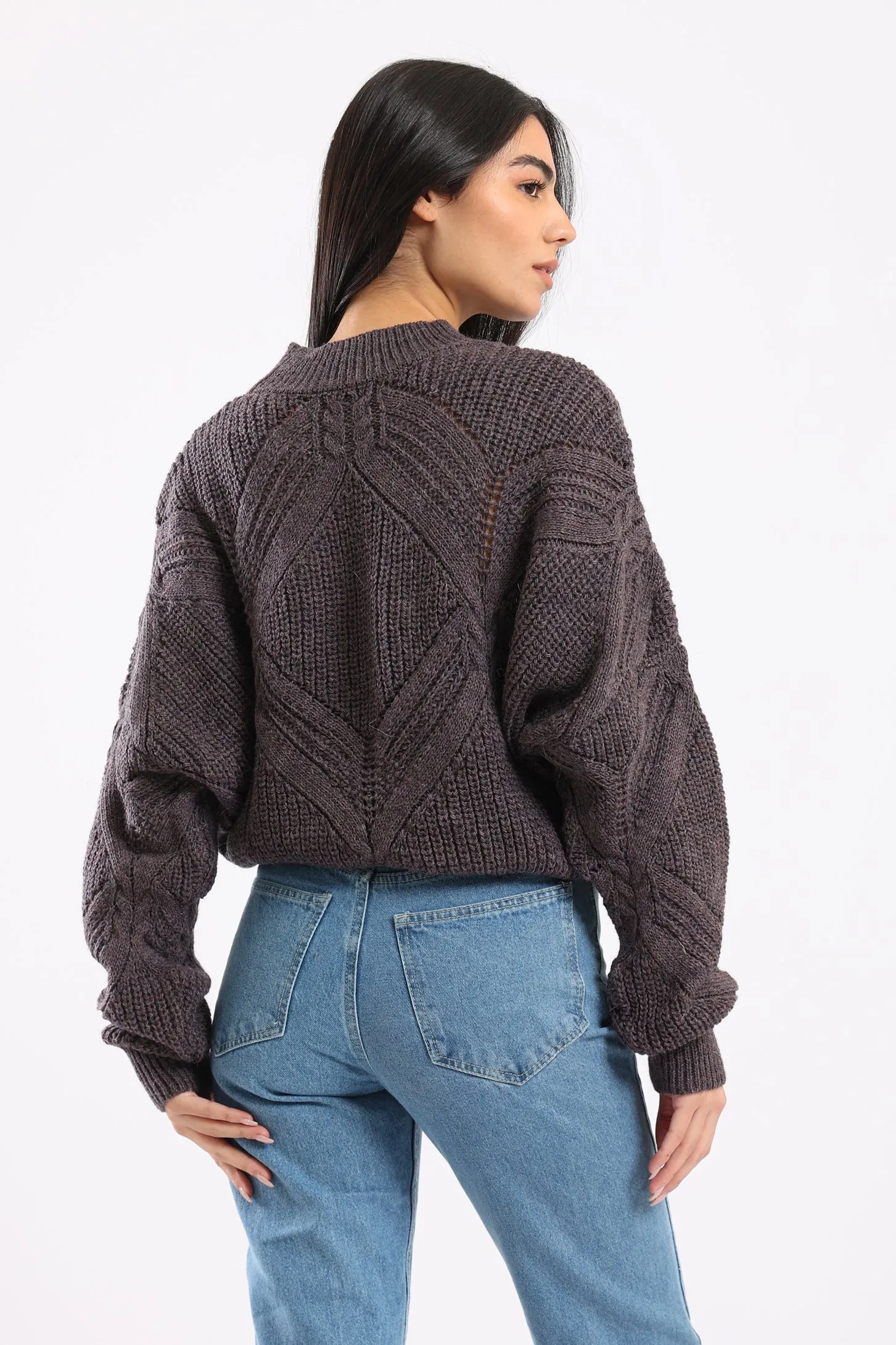 FUZZY KNIT SWEATER - LILAC