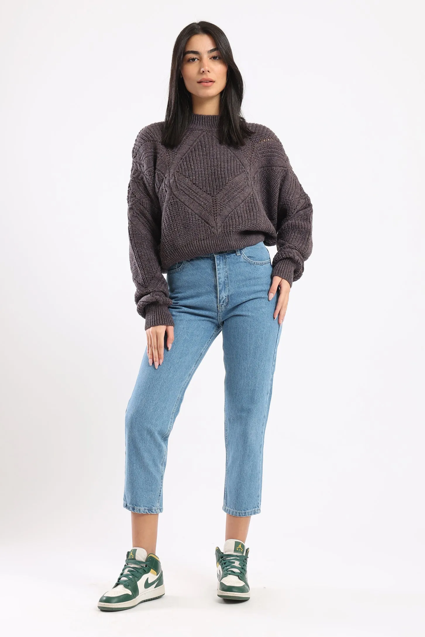 FUZZY KNIT SWEATER - LILAC