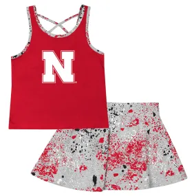 Girls' Nebraska Huskers Toddler Sweet Pea Tank Top And Skort Set