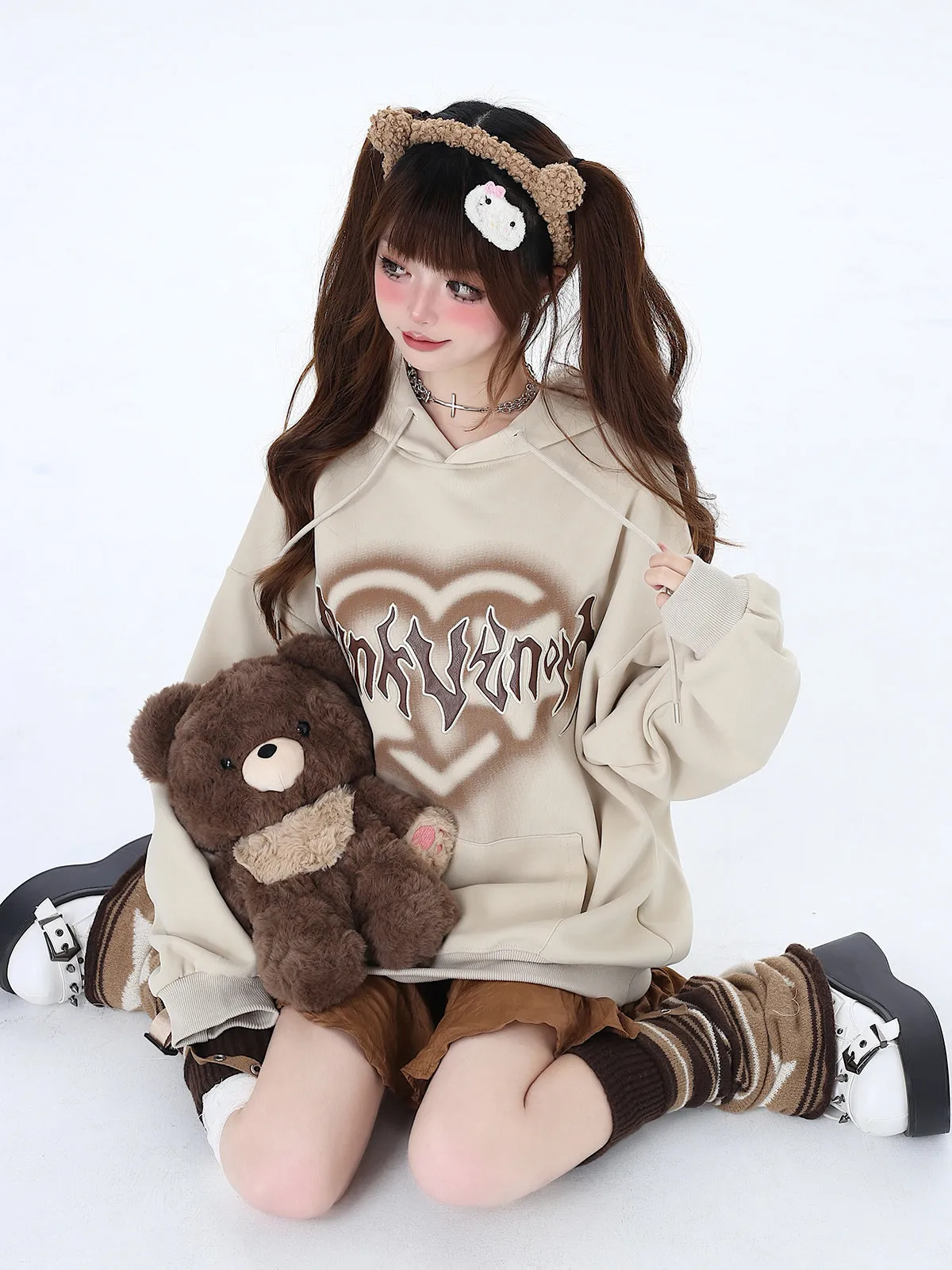 Hooded Hoodie American Cool Oversized Love Letter