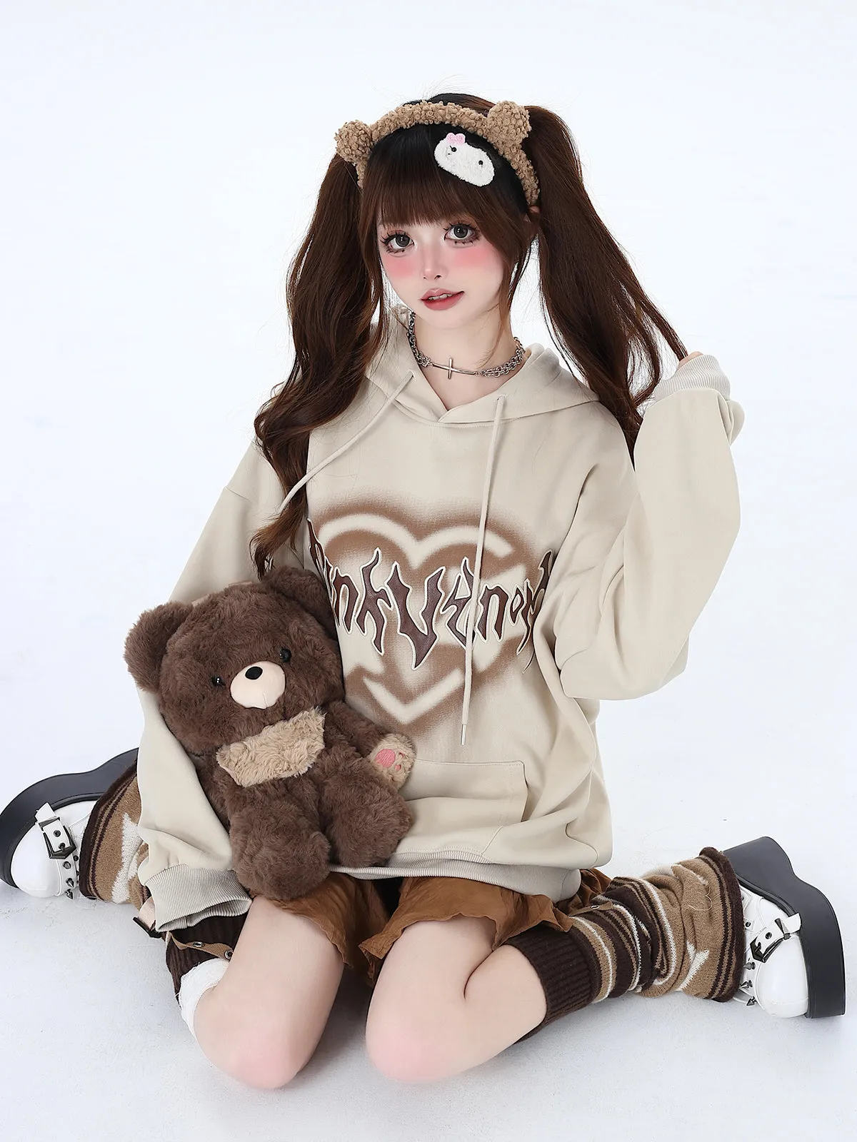 Hooded Hoodie American Cool Oversized Love Letter