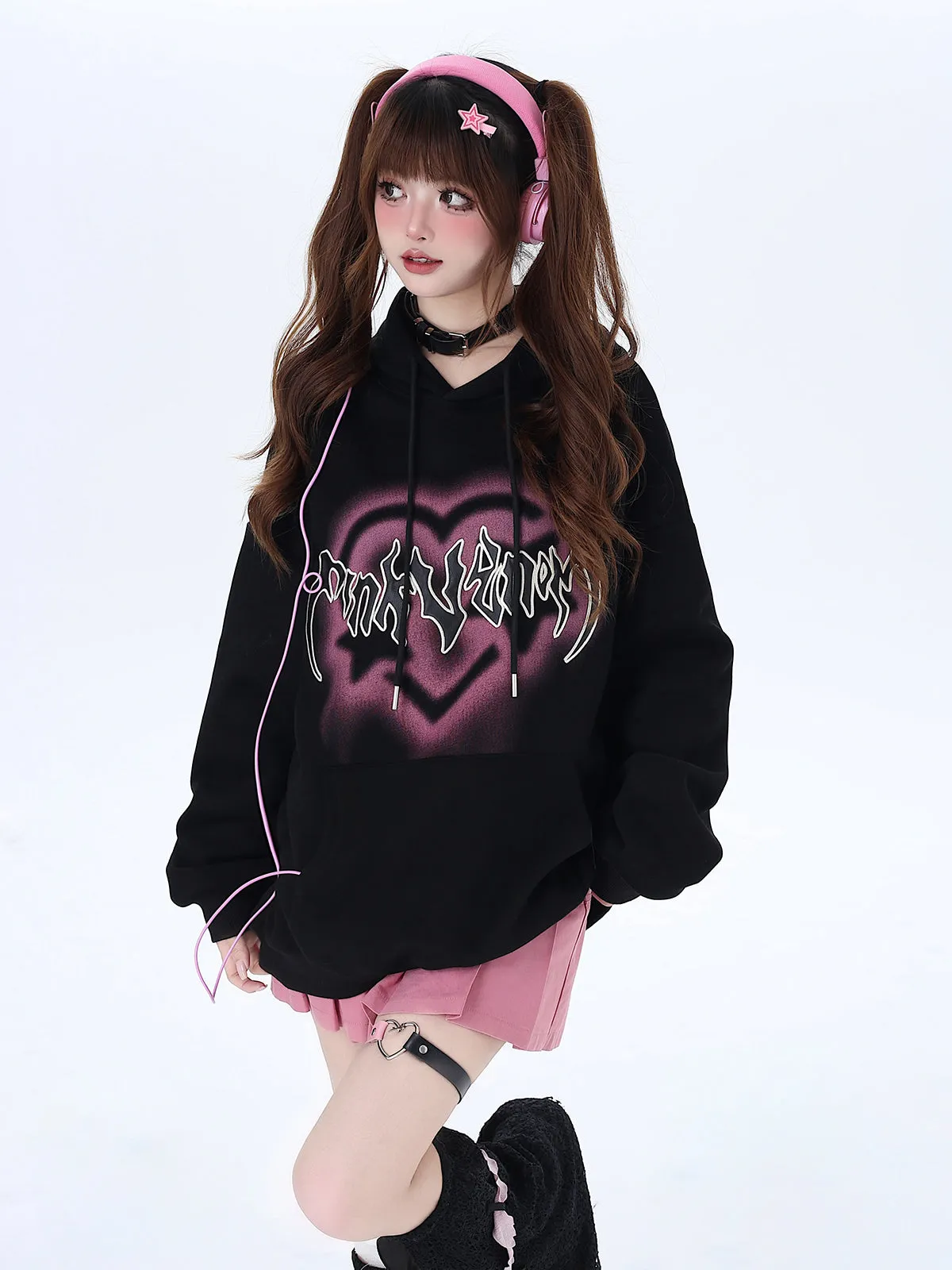 Hooded Hoodie American Cool Oversized Love Letter