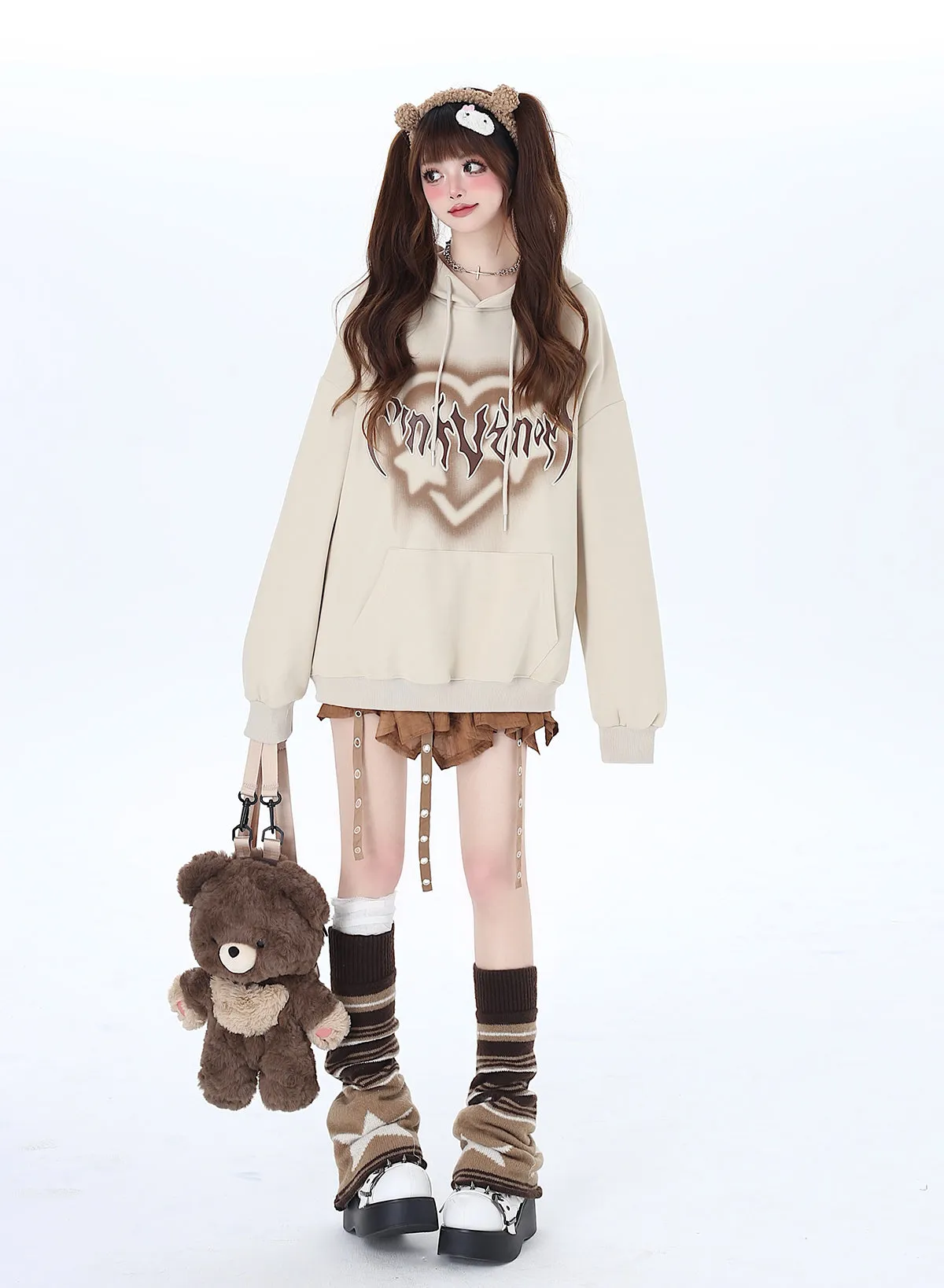Hooded Hoodie American Cool Oversized Love Letter
