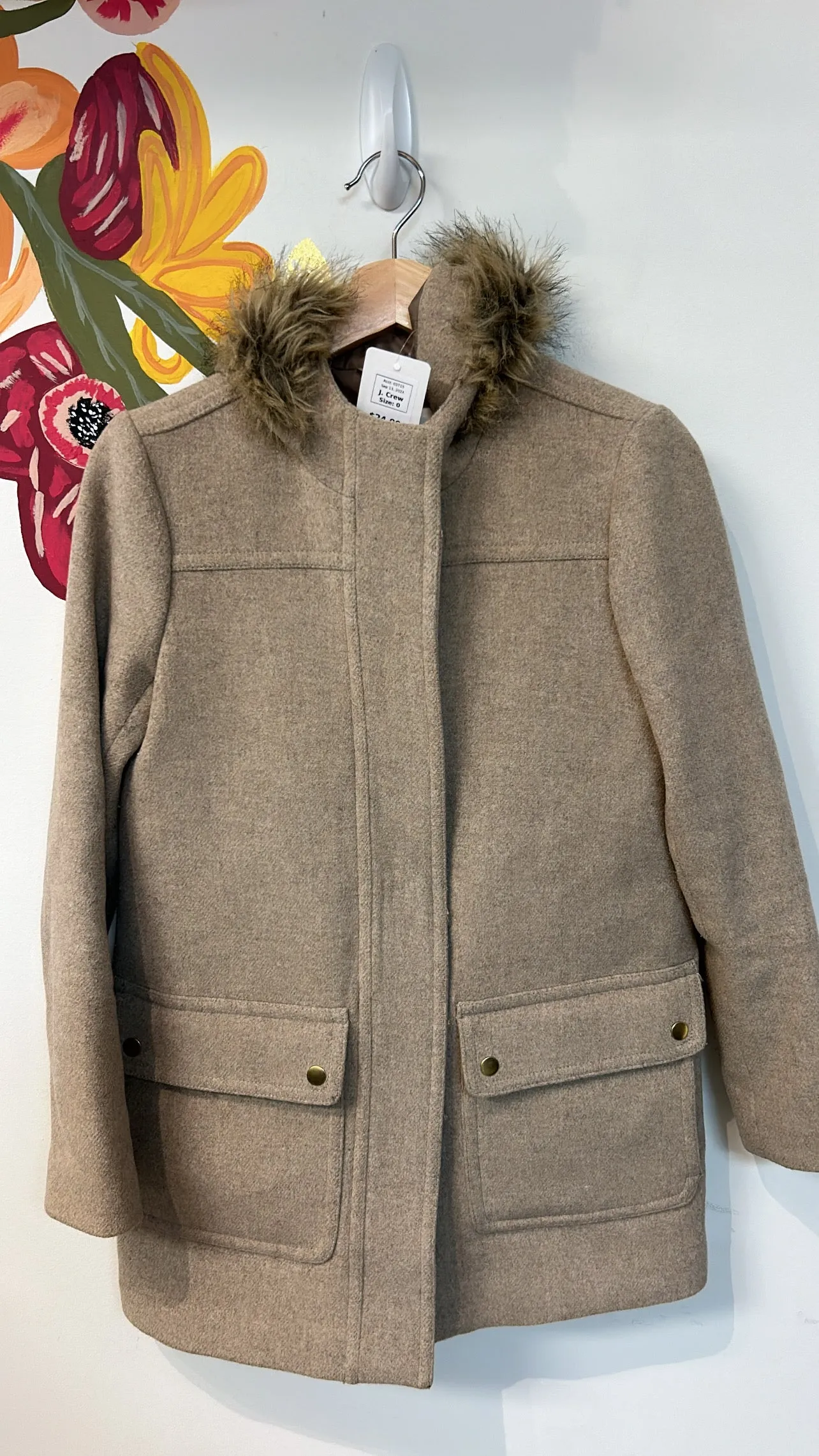 J. Crew Wool Blend Coat, 0