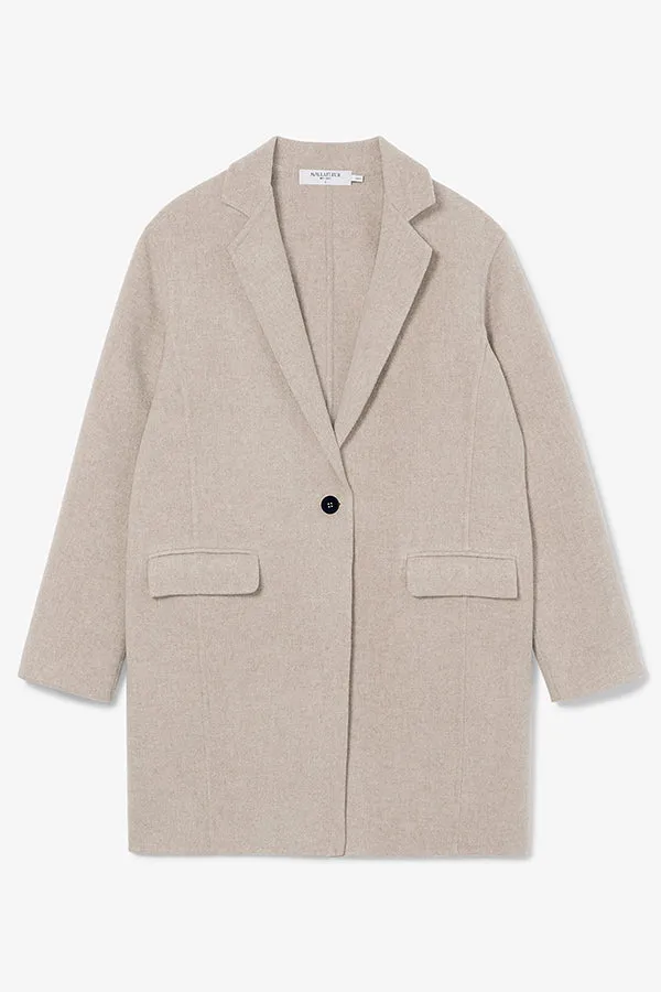 Kasha Coat - Double Face Wool Cashmere :: Stone Melange