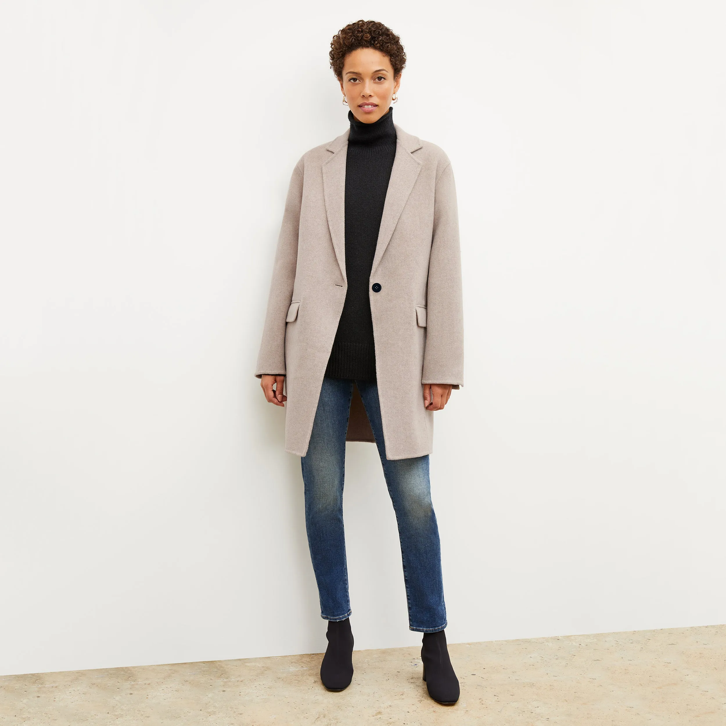 Kasha Coat - Double Face Wool Cashmere :: Stone Melange