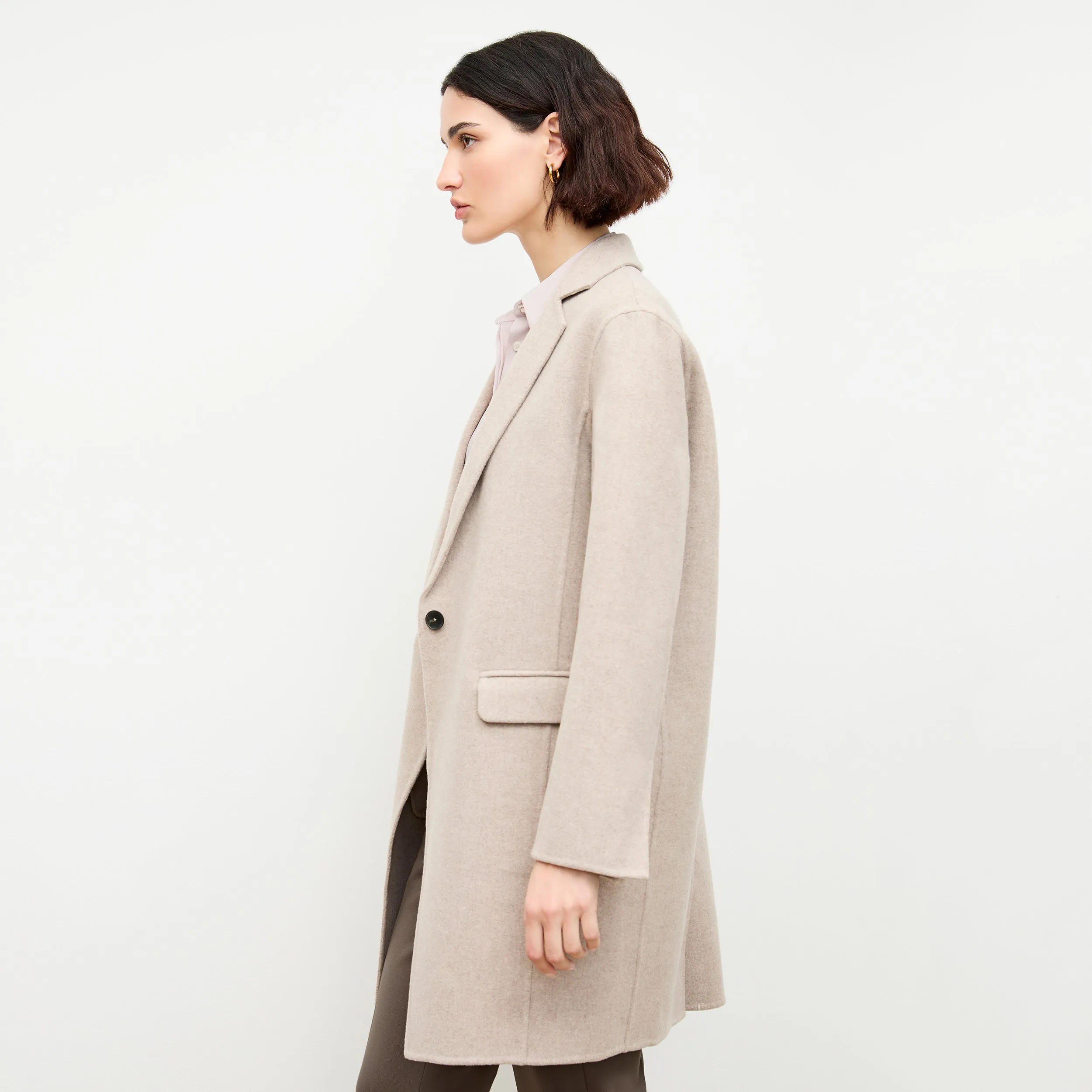 Kasha Coat - Double Face Wool Cashmere :: Stone Melange