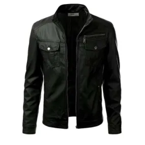 Men Faux Leather Jacket MOD
