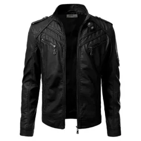 Men faux Leather jacket T11