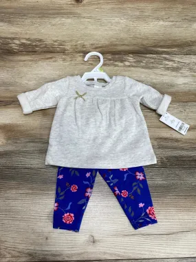 NEW Carter's 2pc Fleece Lined Top & Leggings Grey sz 3m