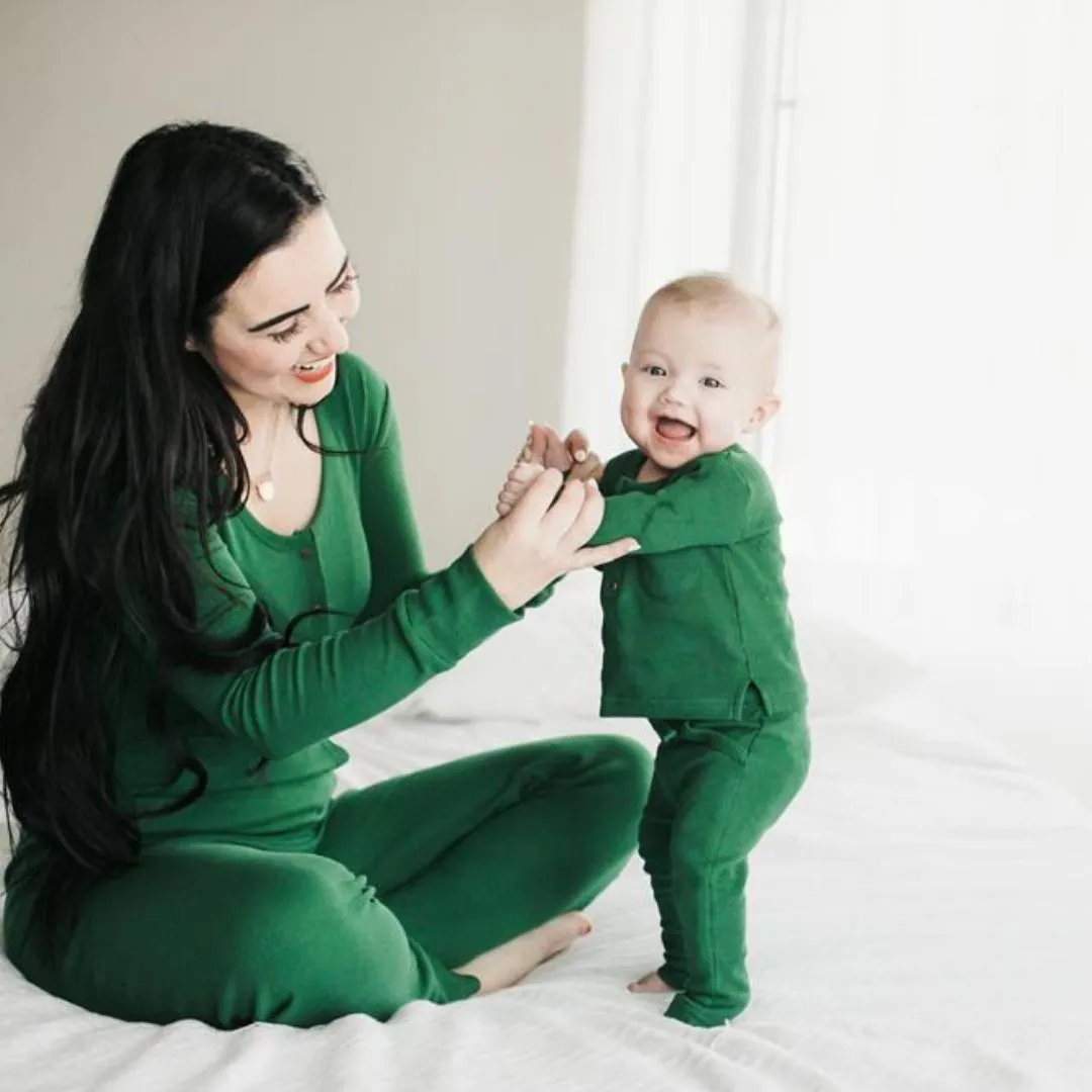 Organic Thermal Long Sleeve Shirt - Emerald