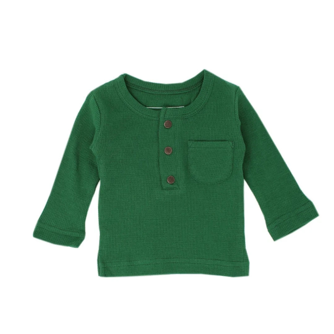 Organic Thermal Long Sleeve Shirt - Emerald