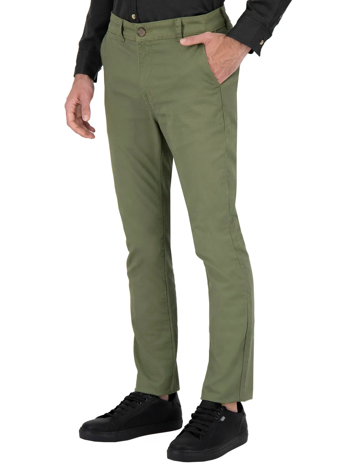 Pantalón Chino de Gabardina - Verde Musgo