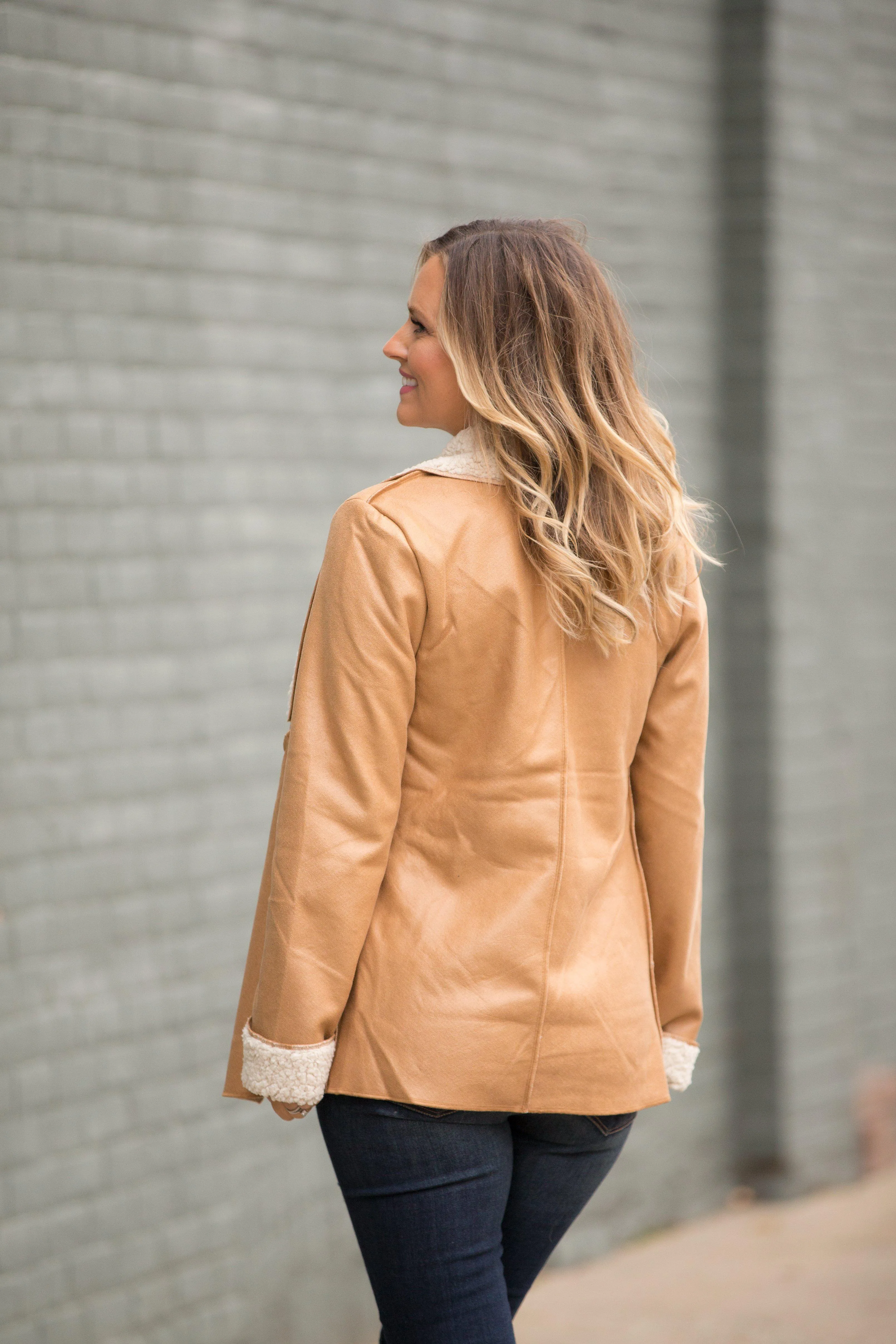 Shearling Style Jacket - Camel