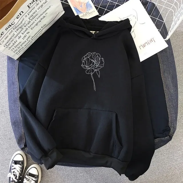 Single Rose Hoodie