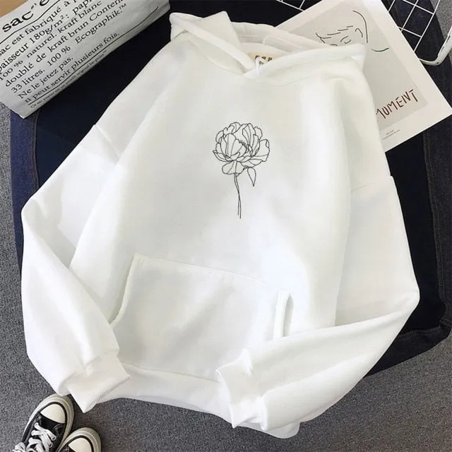 Single Rose Hoodie